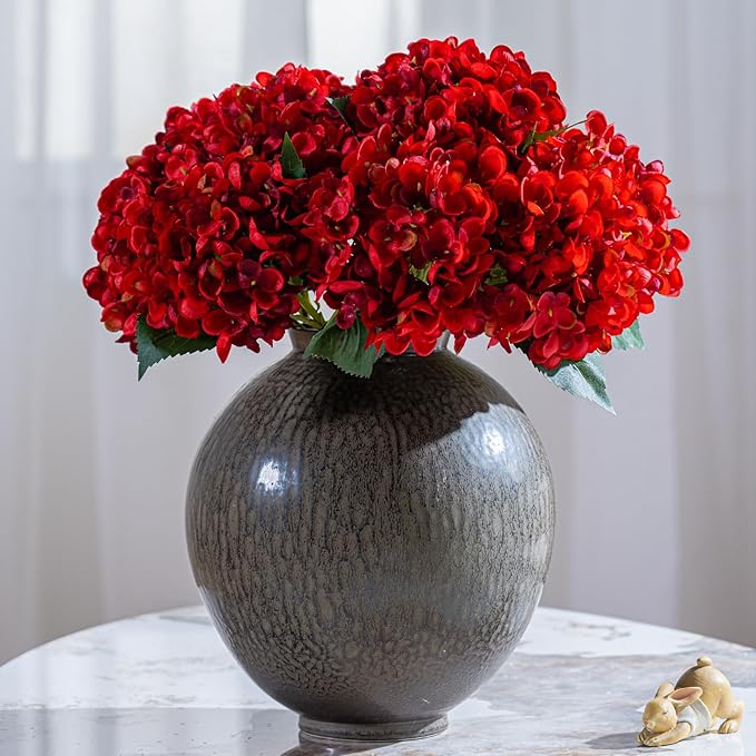 10PCS Faux Hydrangea Flower Hydrangea Artificial Flowers Hydrangea Bouquet Faux Flower Table Centerpieces for Home Wedding Bridal Bouquet Office Party DIY Floral Decor