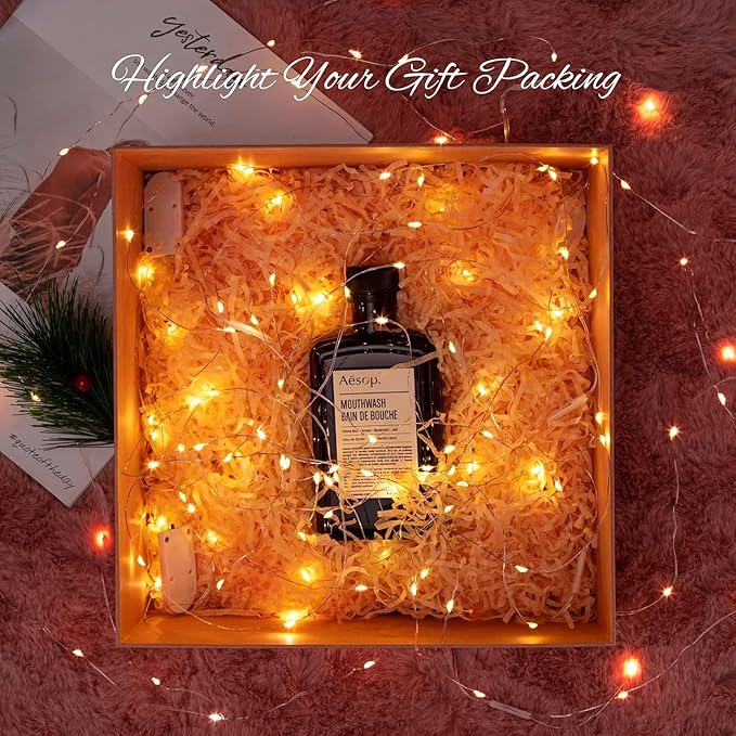 12 Pack Orange Fairy Lights Battery Operated String Lights, 7ft 20 Led Waterproof Copper Wire Firefly Starry for DIY Wedding Party Bedroom Christmas