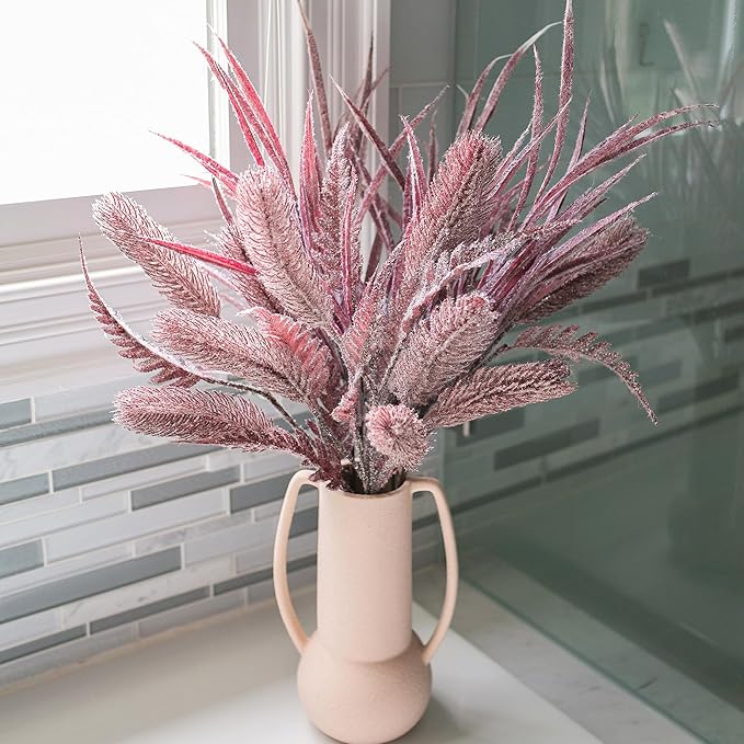 7 PCS Artificial Fall Stem Fake Plants, 26 in Fake Leaves Autumn Greenery Branches Fall Flowers Faux Foliage DIY Stems for Vase Thanksgiving Home Kitchen Office Indoor Centerpiece Table Decoration