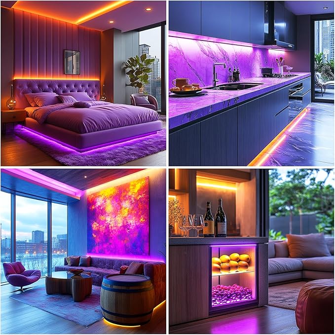 Short LED Strip Lights Purple 5V USB Not Dimmable Flexible COB LED Rope Lights 320LEDs/m Purple Super Bright Bendable Small Tape Lights for Living Room TV Lights Decoration (3.28FT/1M)