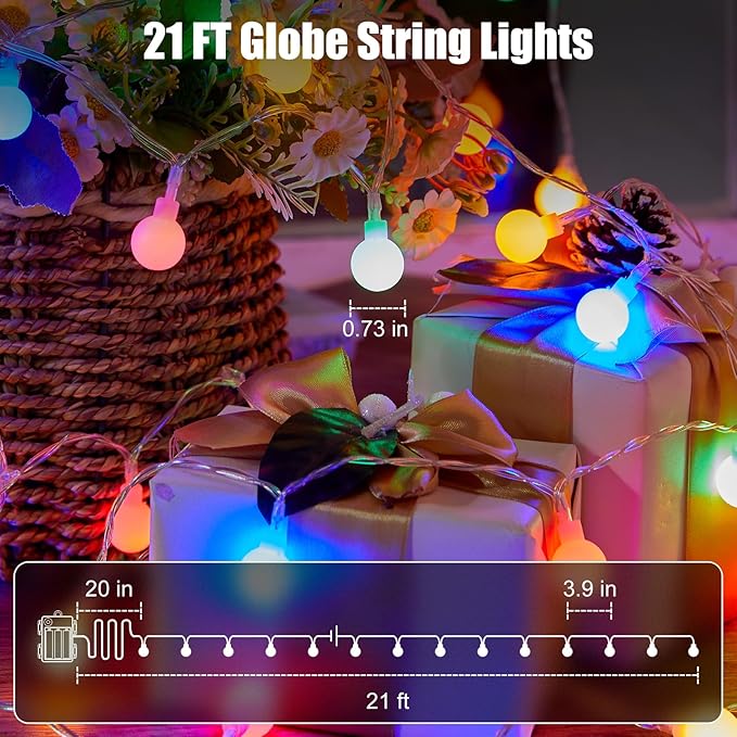 Minetom Battery Operated Christmas Lights 2Pack, 120LED Fairy Lights with Remote & 8 Modes, Waterproof String Lights for Outdoor Indoor, Christmas Tree, Bedroom Decor (Multicolor)
