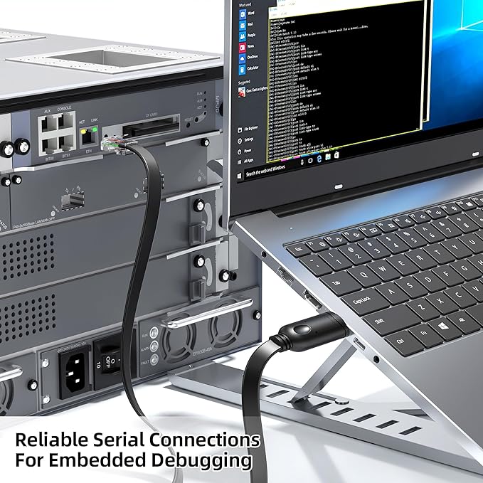 DriverGenius USB to RJ45 Serial Console Rollover Cable Adapter - Cross-Platform Compatibility for Windows 11, macOS 15, Network Management and Device Troubleshooting Tool (6FT)