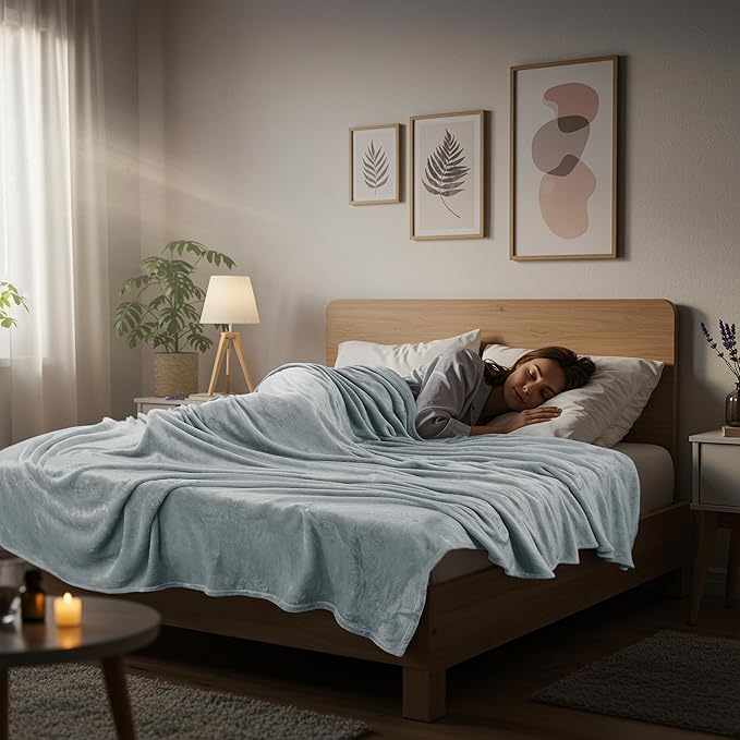 Utopia Bedding Fleece Blanket Queen Size Ash Grey 300GSM Luxury Fuzzy Soft Anti-Static Microfiber Bed Blanket (90x90 Inch)