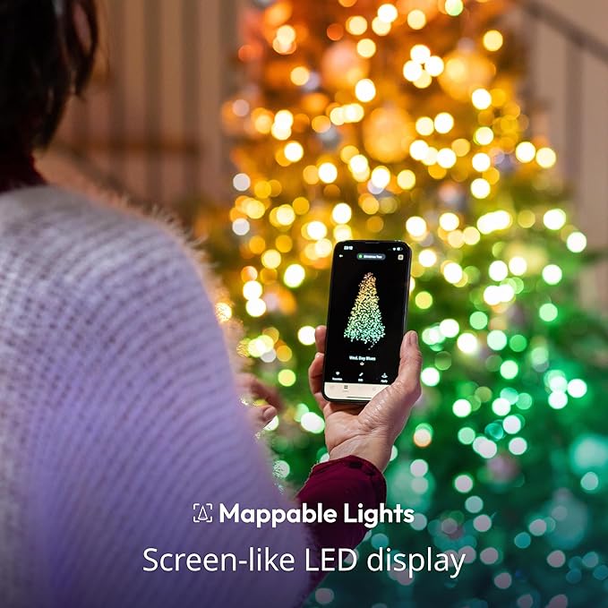 Twinkly App-Controlled 65.6ft Smart String LED Lights with 250 RGB+W LEDs - WiFi & Bluetooth Connectivity, Sync with Music, Indoor/Outdoor Use (IP44), Compatible with Google Assistant & Amazon Alexa