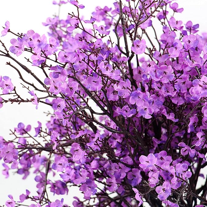 JAKY-Global Babys Breath Fabric Cloth Artificial Flowers 12 Bundle European Fake Silk Plants Decor Wedding Party Decoration Bouquets Real Touch DIY Home Garden(Purple 12Bundles)