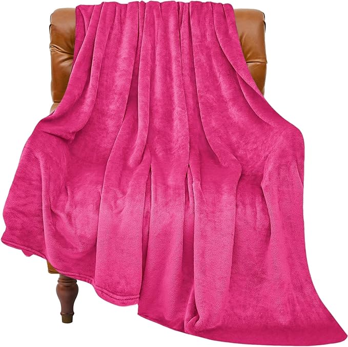 BEDELITE Fleece Blanket Twin Size Hot Pink Throw Blankets for Couch & Bed, 300GSM Luxury Plush Cozy Fuzzy Blanket 60x80 inches, Super Soft Warm Lightweight Throw Blanket for Travel Camping