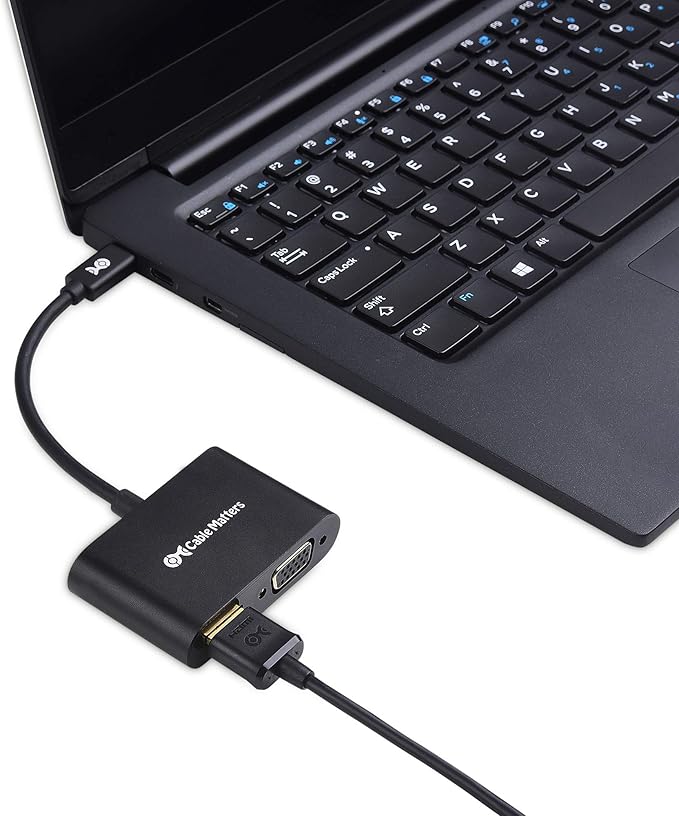 Cable Matters Aluminum USB C to HDMI VGA Adapter for Surface Pro 7, MacBook Pro, Dell XPS 13, and More - Thunderbolt 4 / USB4 / Thunderbolt 3 Port Compatible