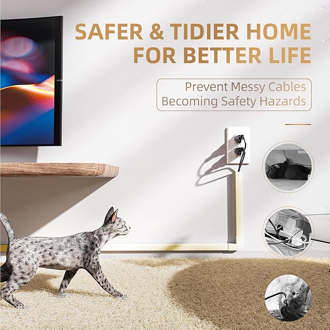 Delamu Beige Cord Hider, 85in Cord Covers for 2-3 Wires on Wall, Self-Adhesive Cable Hider, Wire Hiders Wire Covers for TV Cords on Wall, Easy Mount Cable Cover Raceway Kit, W0.95 H0.55in, Beige