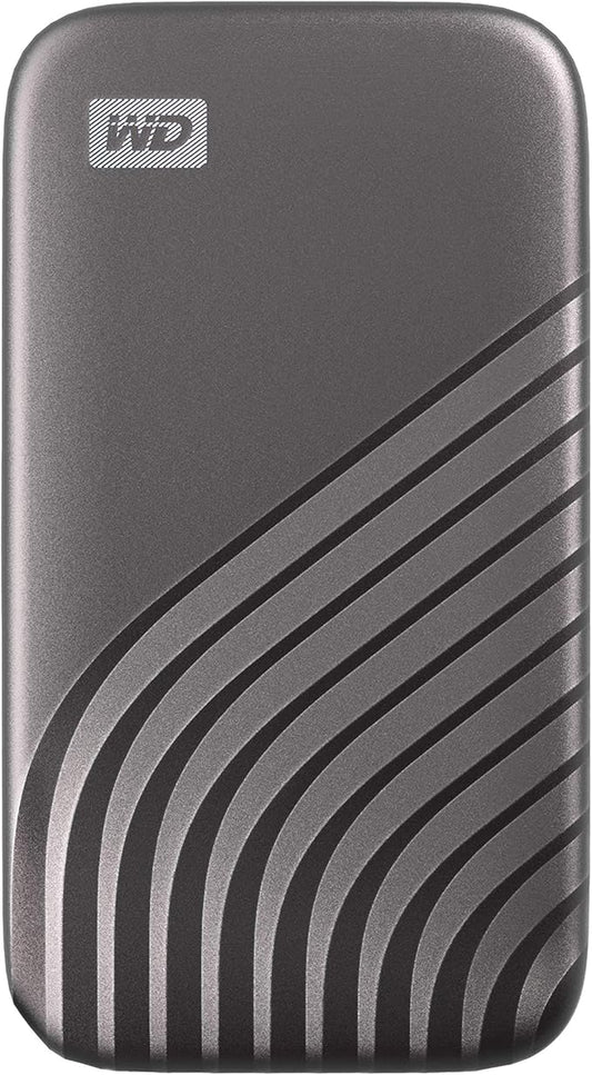 Western Digital 1TB My Passport SSD Portable External Solid State Drive, Gray, Sturdy and Blazing Fast, Password Protection with Hardware Encryption - WDBAGF0010BGY-WESN