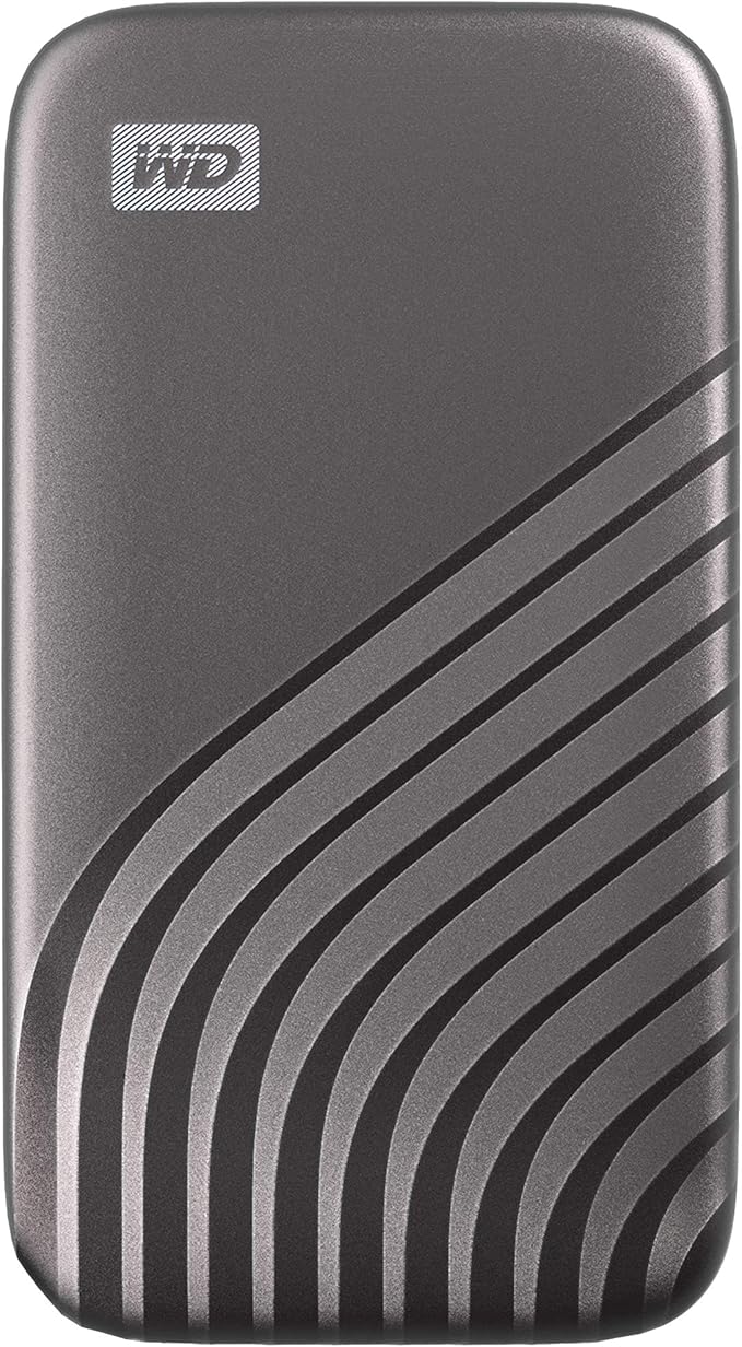 Western Digital 2TB My Passport SSD Portable External Solid State Drive, Gray, Sturdy and Blazing Fast, Password Protection with Hardware Encryption - WDBAGF0020BGY-WESN