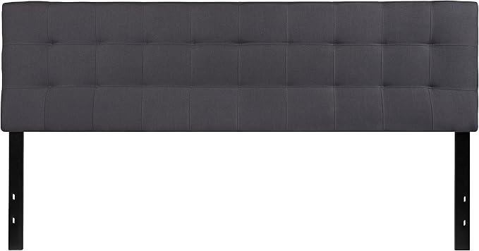 Flash Furniture Bedford Tufted Upholstered King Size Headboard in Dark Gray Fabric