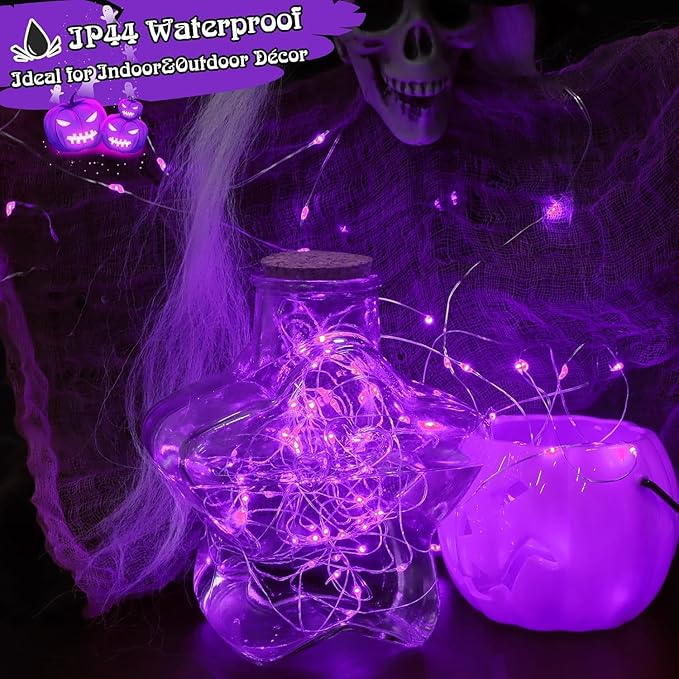 led Fairy Lights Waterproof 16.4ft String Lights Battery Operated for Wedding, Home, Garden, Party, Christmas Decoration, Purple