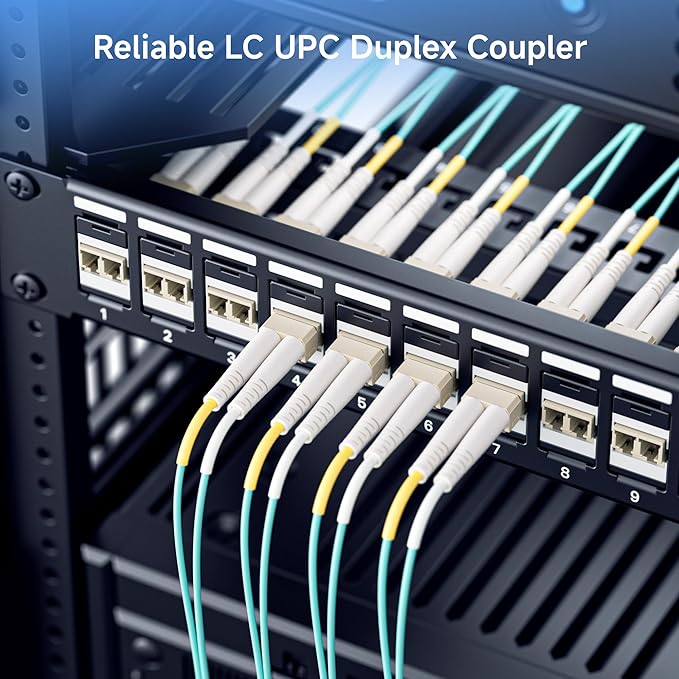 Cable Matters 5-Pack LC UPC Duplex Fiber Optic Keystone Coupler Jack, OM1/OM2/OM3/OM4 Multimode, OS2 Single Mode Support