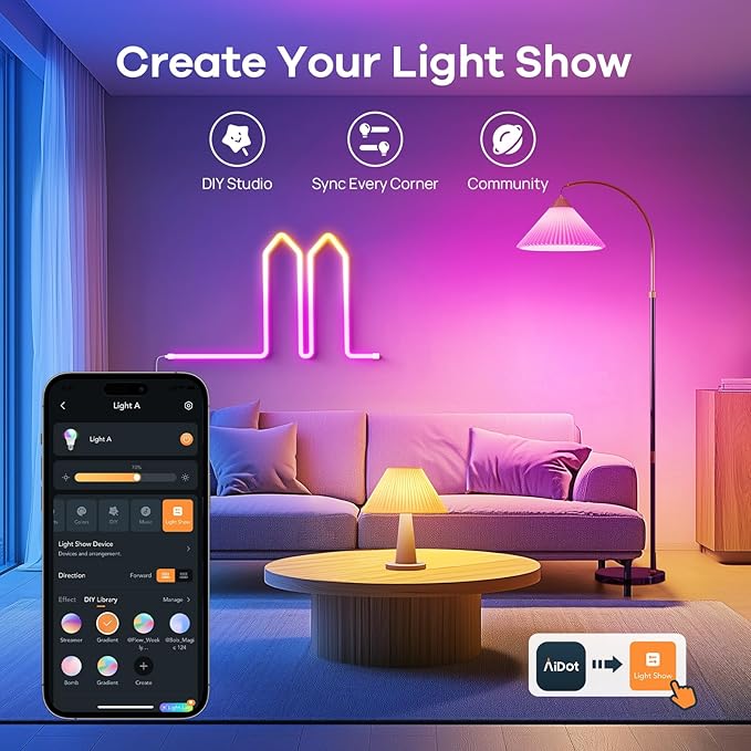 OREiN Matter Smart Light Bulb, Smart Light Bulbs with Remote Control Work with Apple Home, Alexa, Google Home, SmartThings, Color Changing Light Bulbs 2.4Ghz WiFi, 800 Lumens Equivalent 60W 2Pack