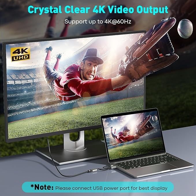 HDMI to DisplayPort Adapter | 4K@60Hz Active HDMI 2.0 Male to DP 1.2 Female Converter Uni-Directional HDMI Cable Support HDCP 2.2 for PC,AMD,NVIDIA,Dell,HP,Mac,NS,PS5,Xbox One/Series X