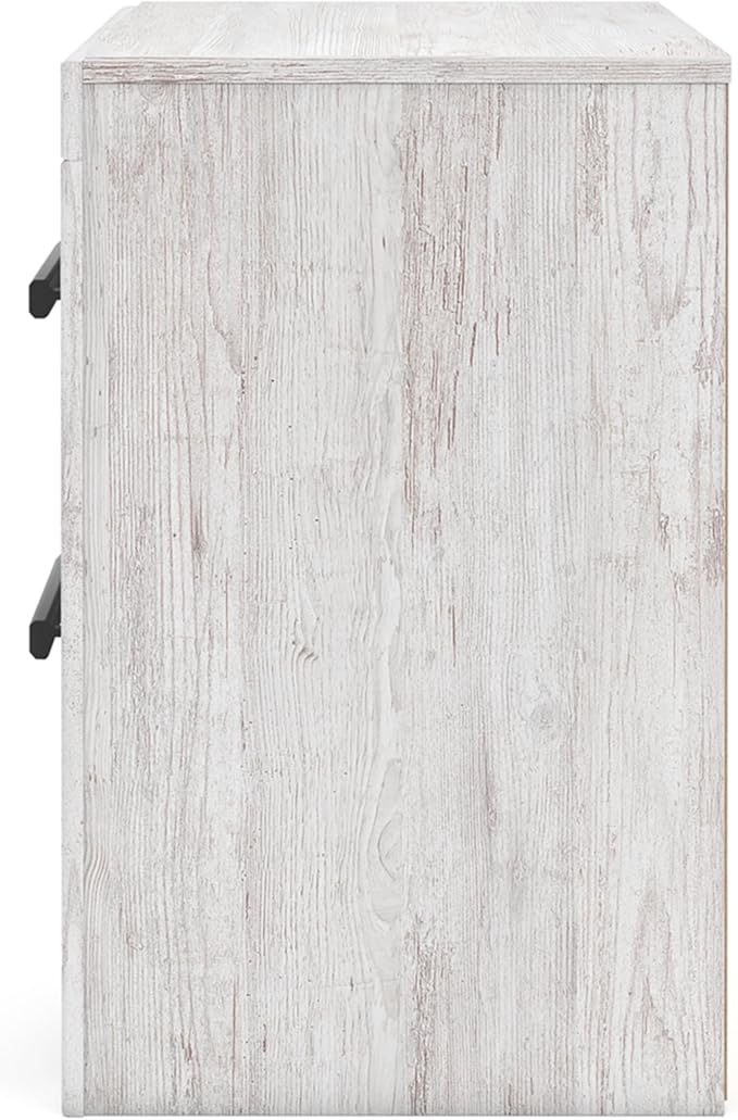 Signature Design by Ashley Cayboni Vintage 2 Drawer Nightstand with Safety Stop for Bedroom, 24.37" Tall, White