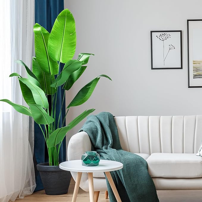 Bird of Paradise Plant Artificial 7ft,Faux Plants Indoor Tall with 13 Trunks - The Perfect Indoor Silk Floor Plant for Home Decor in Living Room, Office, and Bedroom (7FT Bird of Paradise)