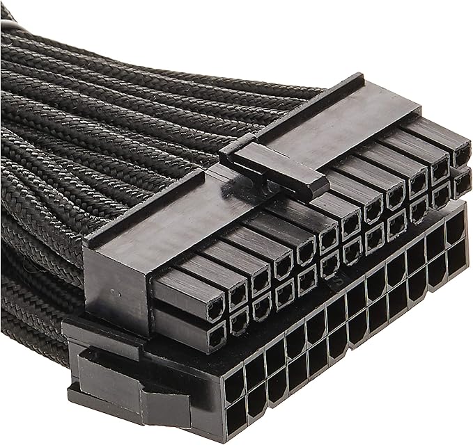 Silverstone Tek Sleeved Extension Power Supply Cable with 1 x Motherboard 24-Pin Connector (PP07-MBB)
