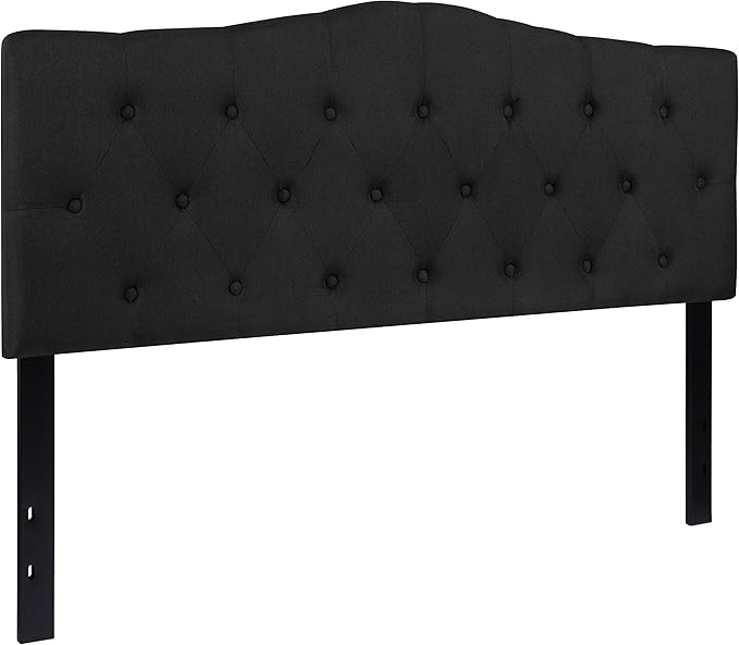 Flash Furniture Cambridge Tufted Upholstered Queen Size Headboard in Black Fabric