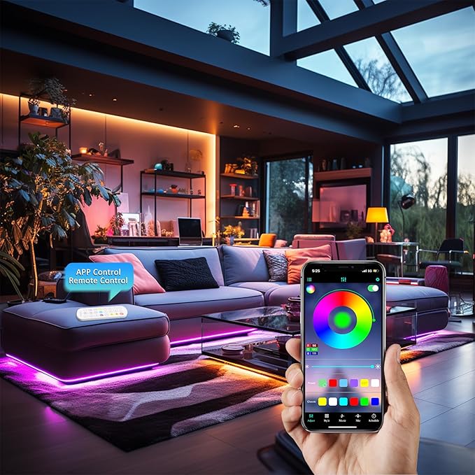 LED Strip Lights RGB COB 6.56 FT 1152 LEDs 5V USB Color Changing Short Strip Light, Smart APP Control Music Sync, Multi Color TV Backlight with Remote for DIY Home Decor (6.56FT/2M)