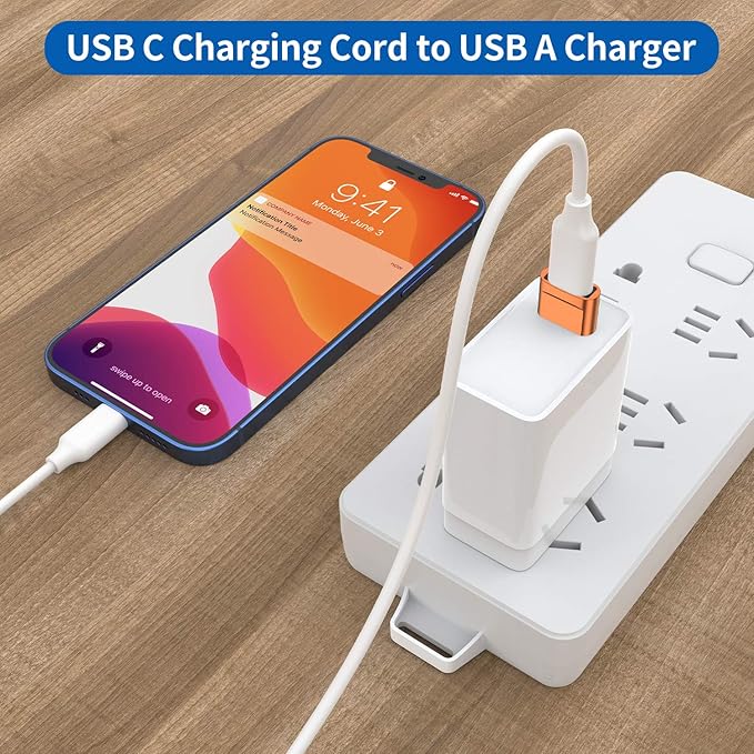 USB C Female to USB Male Adapter (4-Pack),Type C to USB A Charger Cable Adapter for iPhone 11 12 13 14 15 Plus Pro Max,Samsung Galaxy Note 20 S24 S23 Ultra,iPad Air 4 5 Mini 6 AirPods,Google Pixel XL