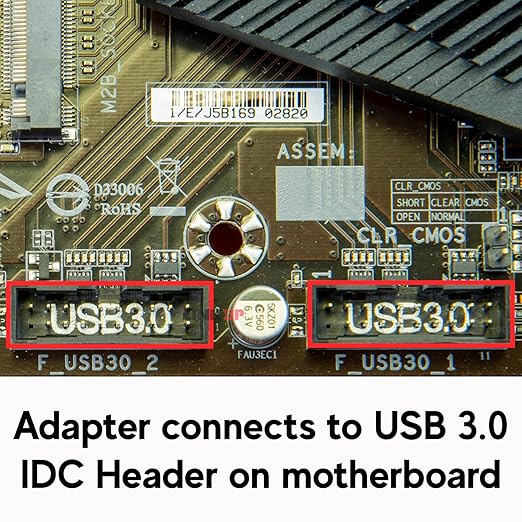 LINKUP - USB 3.2 Gen 2 (USB 3.1) Internal Adapter 20-Pin Motherboard Header Male to Female 10Gbps for PC USB-A Ports - Left Angle Type - Black 24cm