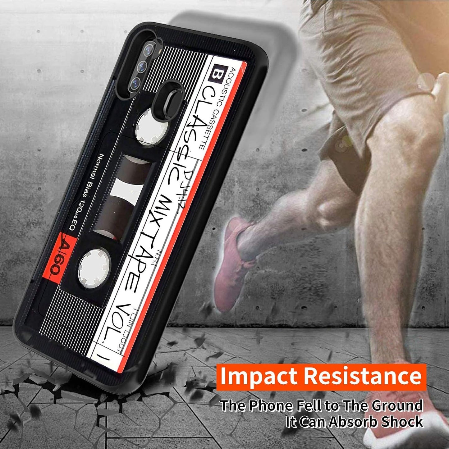 Rossy Wallet Case for Samsung Galaxy A11, Dual Layer Hybrid Soft Silicone Hard PC with Kickstand