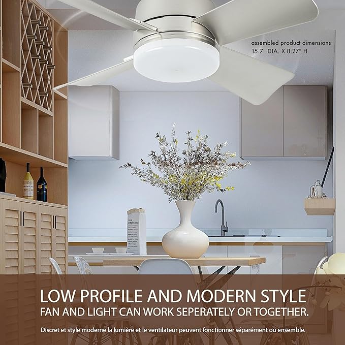Bell+Howell Socket Breeze Cool Light Deluxe Silver – Ceiling Fans with LED Lights and Remote Control, Replacement for Lightbulb - Bedroom, Kitchen, Living Room,1000 Lumens / 5000 Kelvins