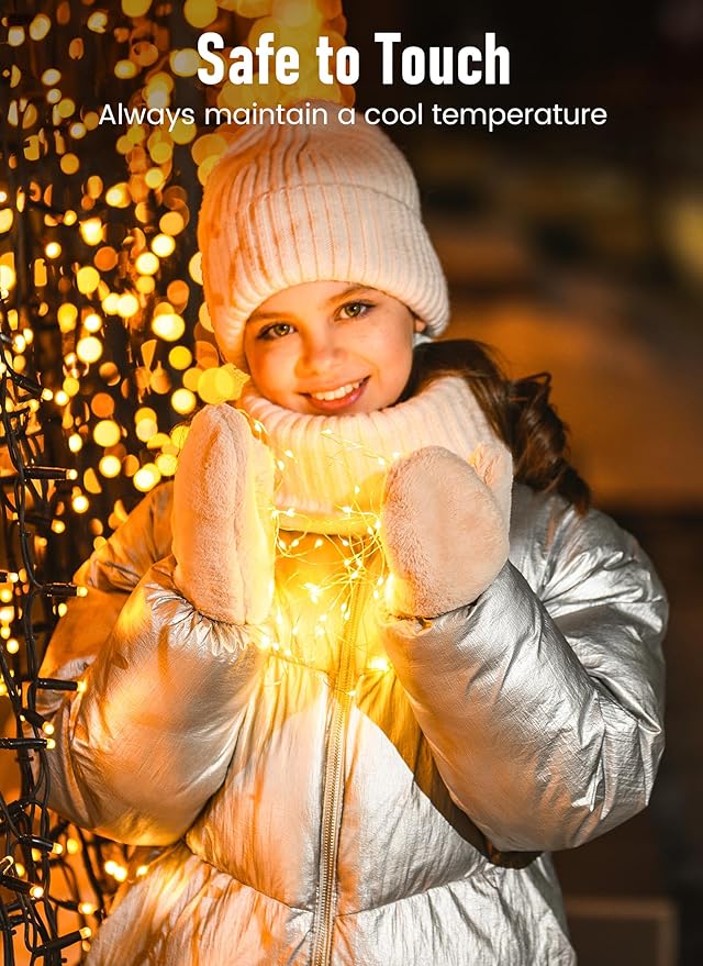 Fairy Lights with Remote, 66ft 200 LED USB Powered Twinkle Lights with Timer, Waterproof Silver Wire String Lights for Indoor Outdoor Wreath Wall Dorm Bedroom Mason Jar Christmas Tree Decoration