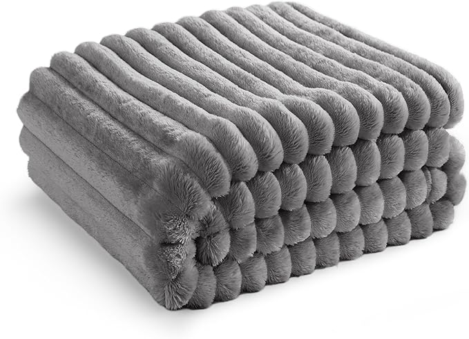 Bedsure GentleSoft Frost Gray Twin Blanket for Bed - Cozy Soft Blankets for Women, Cute Large Throws for Girls, 66x90 Inches
