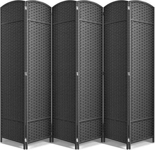 Sorbus 6 Panel Room Divider 6 ft. Tall - Privacy Screen, Extra Wide Double Hinged Panels, Mesh Hand-Woven Design, Partition Room Dividers and Folding Privacy Screens, Wall Divider for Room Separation