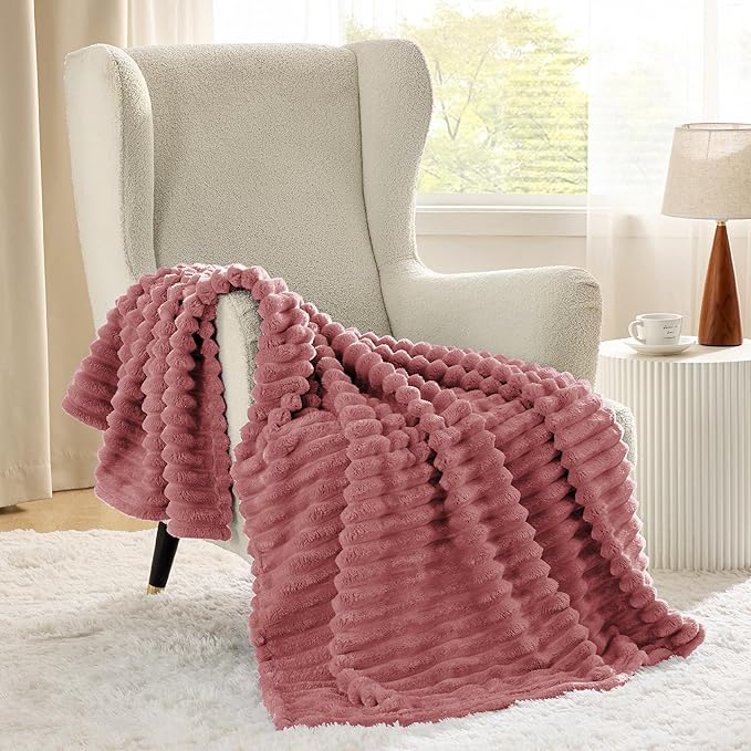 Bedsure GentleSoft Brick Dust Fleece Blanket for Couch - Cozy Soft Blankets for Women, Cute Small Throws for Girls, 50x70 Inches