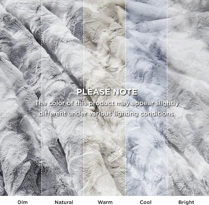 Bedsure GentleSoft Sherpa Fluffy Blanket King Size for Bed - Fleece Warm and Cozy for Women Gift, Plush & Fuzzy Faux Fur Christmas Blanket for Couch Decor, Tie Dye Design, Light Grey, 108x90 Inches