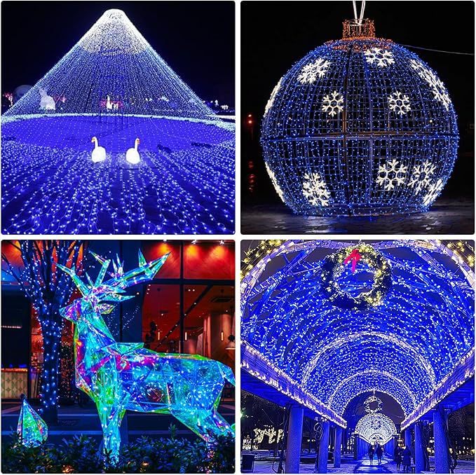 Ehome Fairy Lights, USB Operated Fairy Light Plug in 66ft 200 Led Waterproof String Lights Copper Wire Decorative String Light for Bedroom Indoor Christmas Wedding Party Patio Window (Blue)