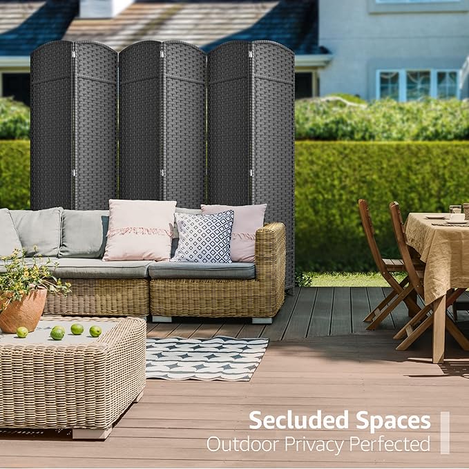 Sorbus 6 Panel Room Divider 6 ft. Tall - Privacy Screen, Extra Wide Double Hinged Panels, Mesh Hand-Woven Design, Partition Room Dividers and Folding Privacy Screens, Wall Divider for Room Separation