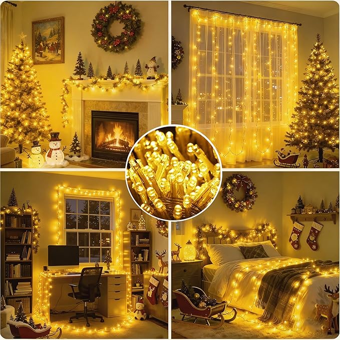 Christmas String Lights, 170Ft 500 LEDs Christmas Tree Lights Indoor String Lights 8 Modes Fairy Twinkle Lights Lights