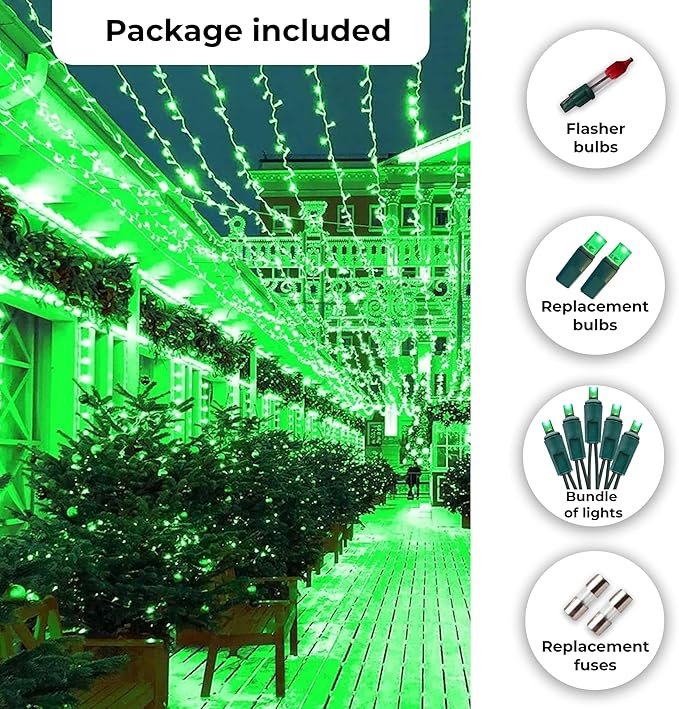 Holiday Essence Mini LED Green St. Patrick’s Lights Set, 60 5mm Wide Angle Christmas String Lights Green Wire, Indoor Outdoor Décor for Home Patio Garden Decorations, UL Certified