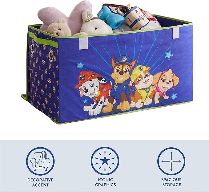 Idea Nuova Nickelodeon Paw Patrol Chase, Marshall and Skye Collapsible Children’s Storage Trunk, Durable with Lid