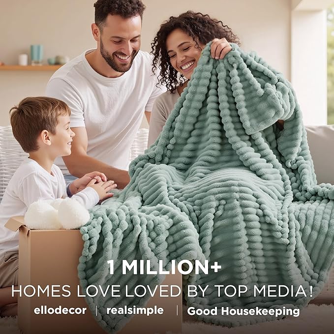 Bedsure GentleSoft Green Throw Blanket for Couch - Cozy Soft Blankets for Women, Cute Small Fleece Throws for Girls, Sage Green Room Decor Decorations for Home, 50x60 Inches