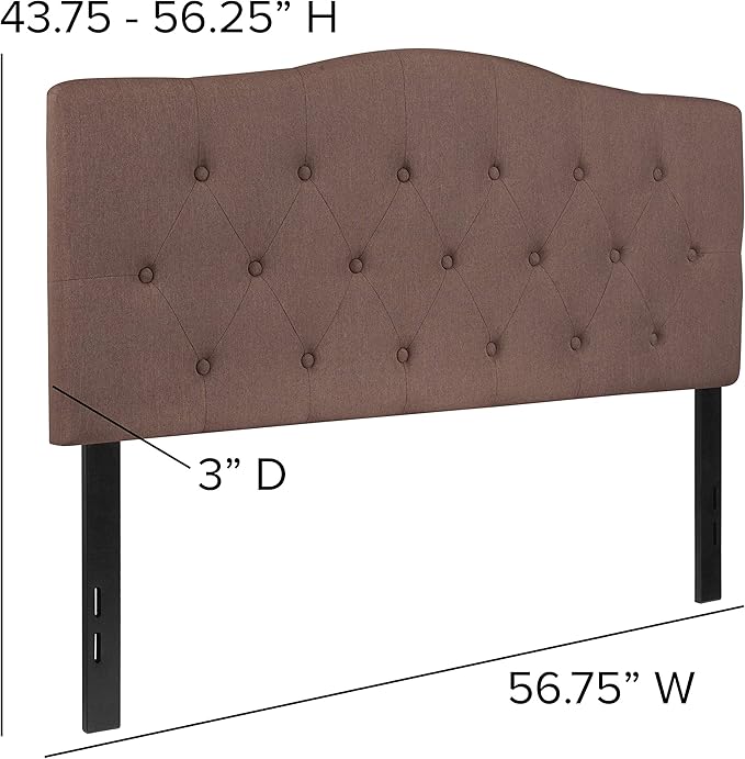 Flash Furniture Cambridge Button Tufted and Diamond Stitched Upholstered Full Size Headboard in Camel Fabric