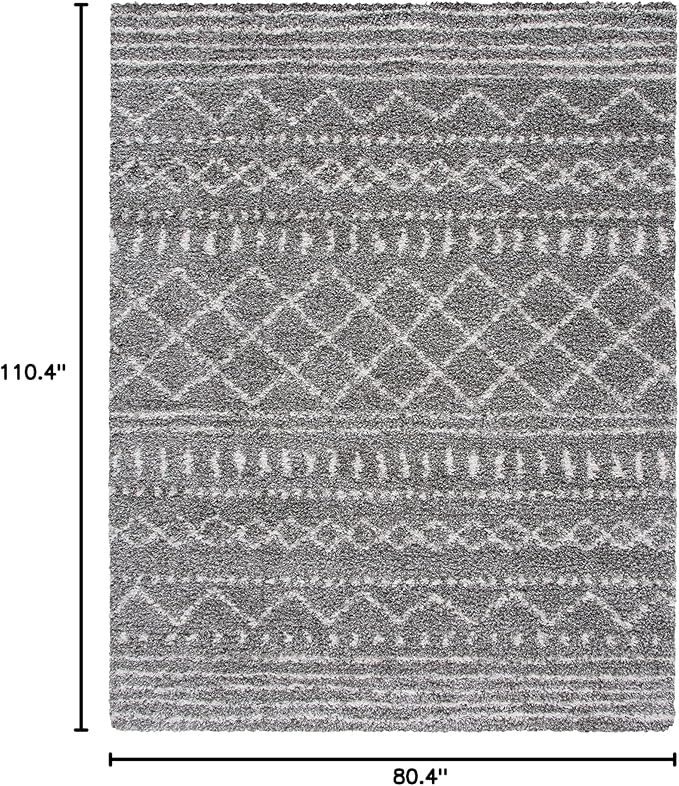 SAFAVIEH Arizona Shag Collection Area Rug - 6'7" x 9'2", Brown & Ivory, Moroccan Design, Non-Shedding & Easy Care, 1.6-inch Thick Ideal for High Traffic Areas in Living Room, Bedroom (ASG741B)