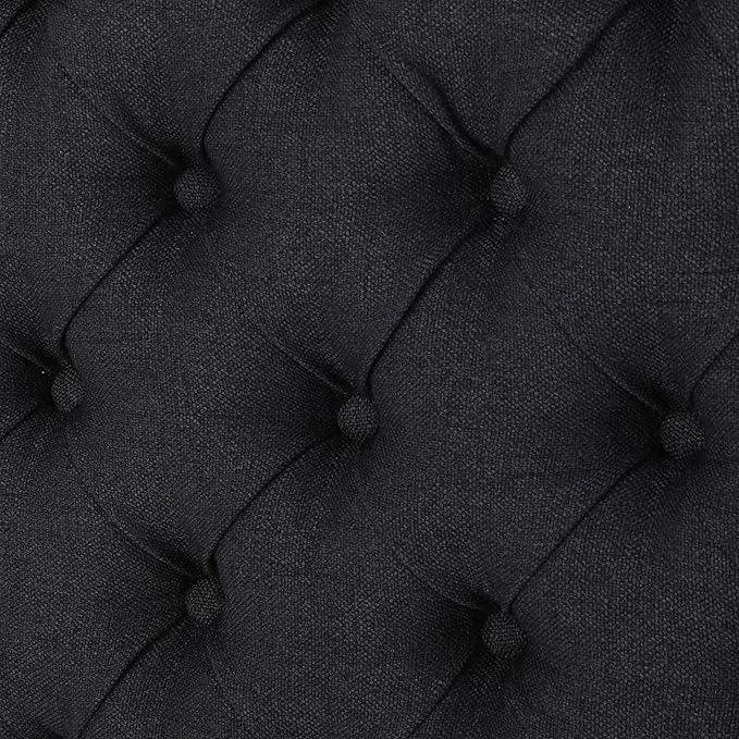 Christopher Knight Home Jezebel Fabric Headboard, Queen / Full, Dark Charcoal / Black Steel