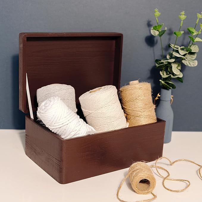 Large Brown Wooden Box Storage with Hinged Lid | 11.8 x 7.87 x 5.51 inches (+-0.5) | Gift Box Kitchen Storage | Product NOT Intended for 15 Years OR Below