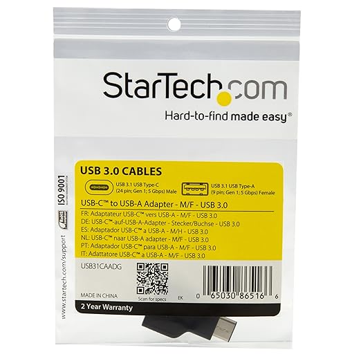 StarTech USB Type-C to USB 3.0/2.0 Adapter, 2-Year Warranty