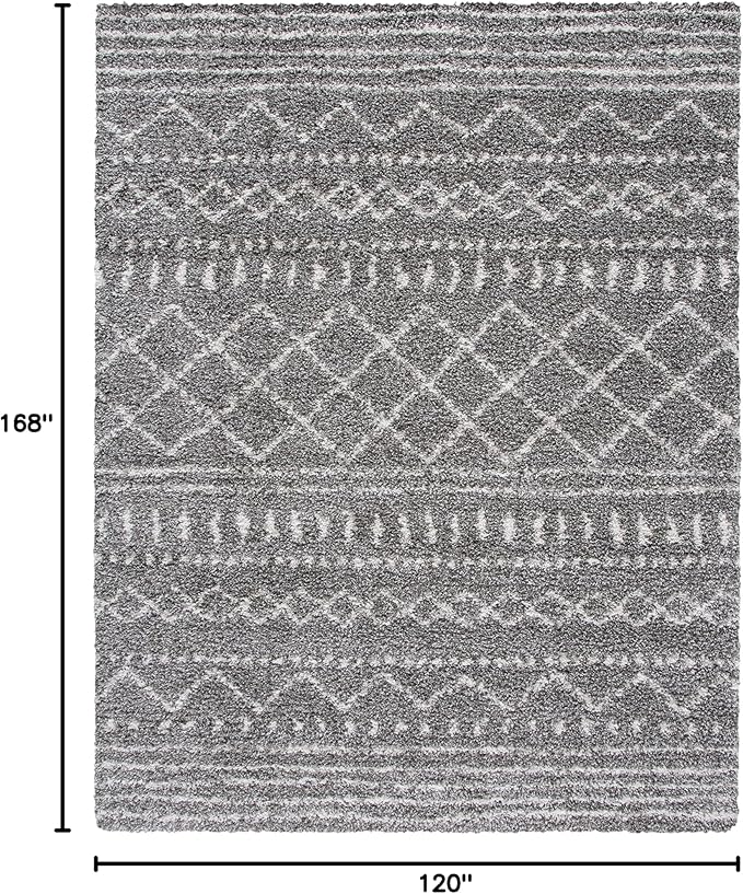 SAFAVIEH Arizona Shag Collection Area Rug - 10' x 14', Brown & Ivory, Moroccan Design, Non-Shedding & Easy Care, 1.6-inch Thick Ideal for High Traffic Areas in Living Room, Bedroom (ASG741B)