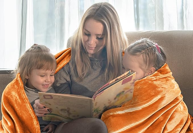 Utopia Bedding Fleece Blanket Throw Size Burnt Orange 300GSM Luxury Anti-Static Fuzzy Soft Microfiber Halloween Blanket for Couch, Sofa and Bed (60x50 Inch)