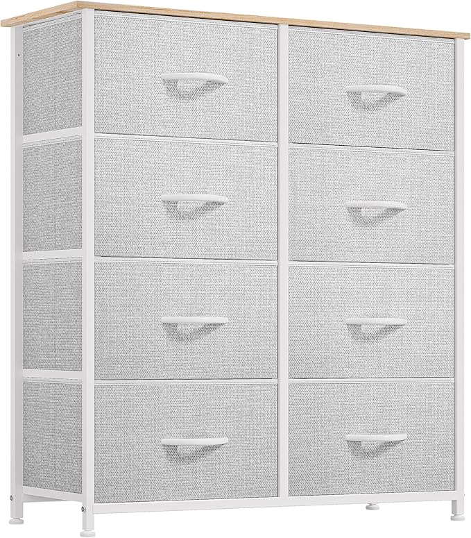 YITAHOME Dresser for Bedroom, Fabric Dresser with 8 Drawers, Storage Tower Unit, Chest of Drawers for Living Room, Hallway, Closets