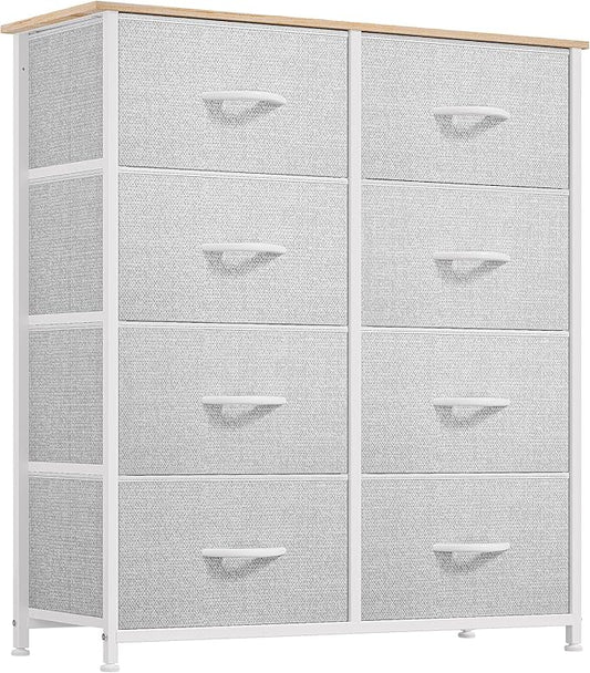 YITAHOME Dresser for Bedroom, Fabric Dresser with 8 Drawers, Storage Tower Unit, Chest of Drawers for Living Room, Hallway, Closets