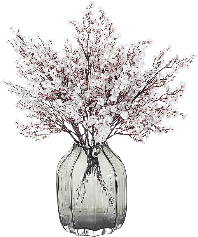 JAKY-Global Babys Breath Silk Artificial Flowers Bulk 9pcs for Fall Decor Fake Flower Bouquet Bulk for Home Kitchen Indoor Bouquet Floral Arrangement Table Centerpieces Party Decor(Silver)