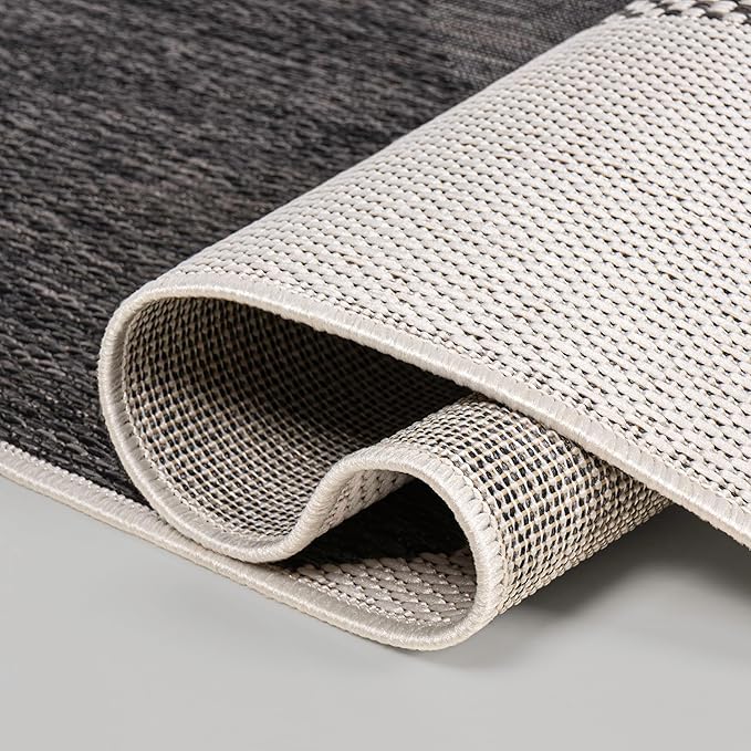 JONATHAN Y Geometric Organic Shapes Indoor Outdoor Area Rug 3X5 Cream/Black, Zia Modern for Backyard, Patio, Porch, Easy-Cleaning, High Traffic, Pet-Friendly, Non-Shedding (TSN306A-3)